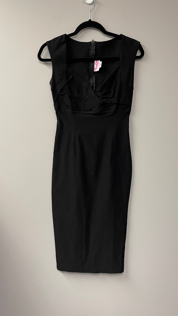 Pinup Couture Medium Black Sleeveless Pencil Dress Vintage Style